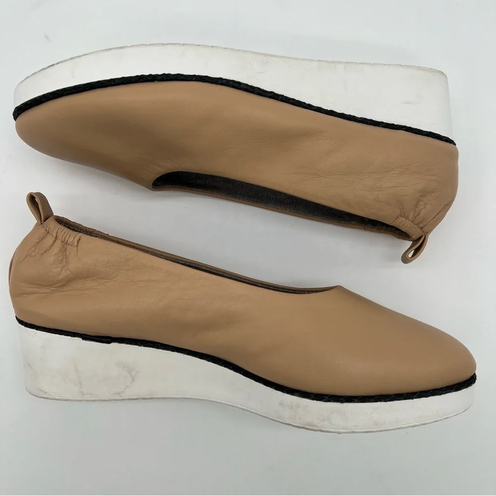 Anthropologie Com+Sens Nude/Beige “Breeane” Choked Up Slip On Wedge Size 9.5